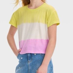 Cat & Jack Yellow, White, and Pink Kids Tee